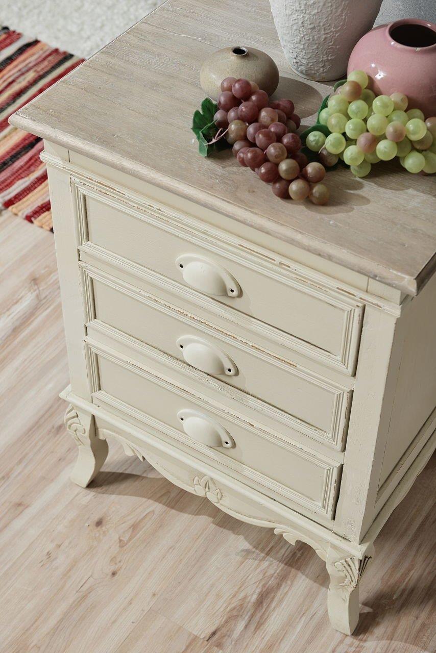 Noptiera Provensala Crem cu Manere Tip Scoica Livin Hill