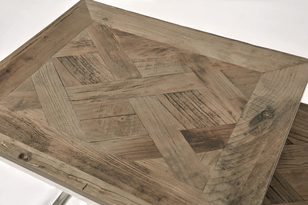 Masa Cafea Stejar Reciclat cu Cadru Otel Glamour Livin Hill