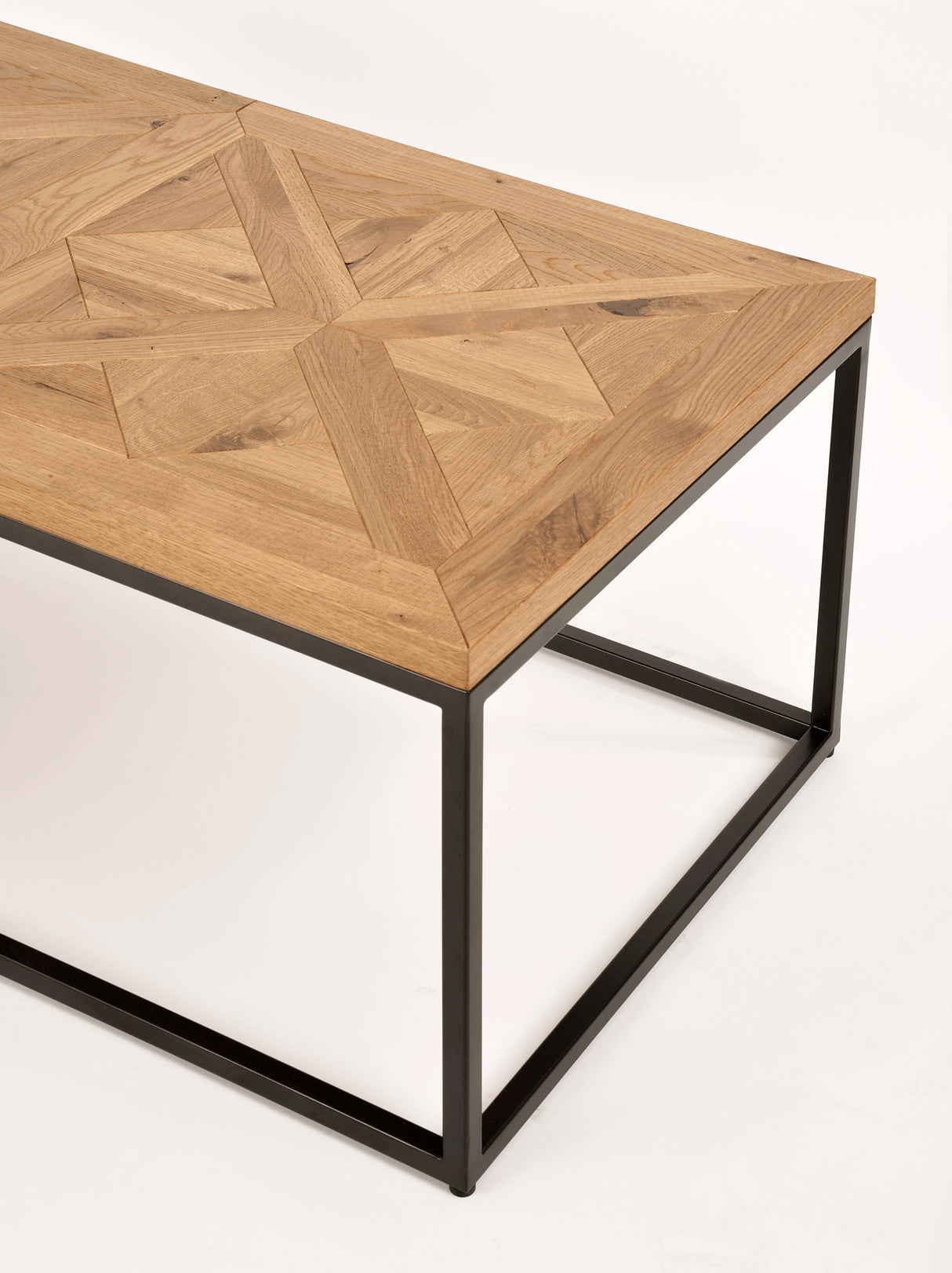 Masa de cafea din Stejar cu Structura Metalica Gri inchis Livin Hill