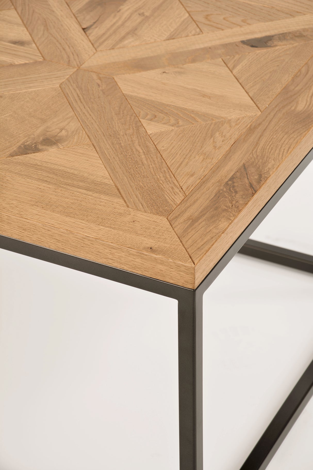 Masa de cafea din Stejar cu Structura Metalica Gri inchis Livin Hill