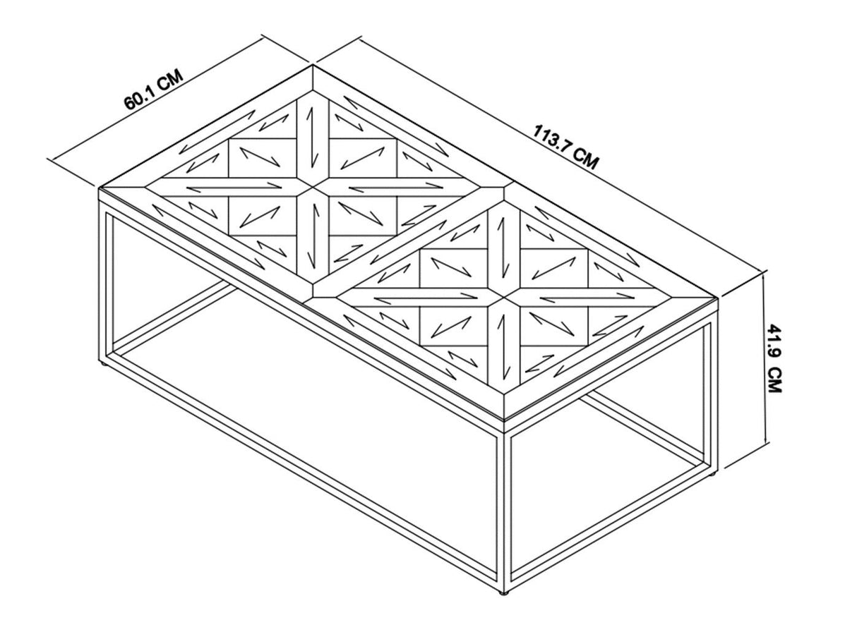 Masa de cafea din Stejar cu Structura Metalica Gri inchis Livin Hill