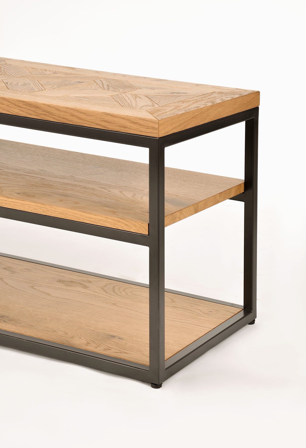 Consola TV Loft din Stejar cu Structura Metalica Livin Hill