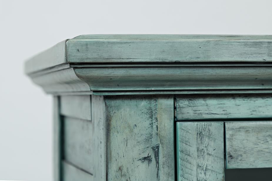 Comoda Rustica Turcoaz si Menta cu Ornamente Decorative Livin Hill