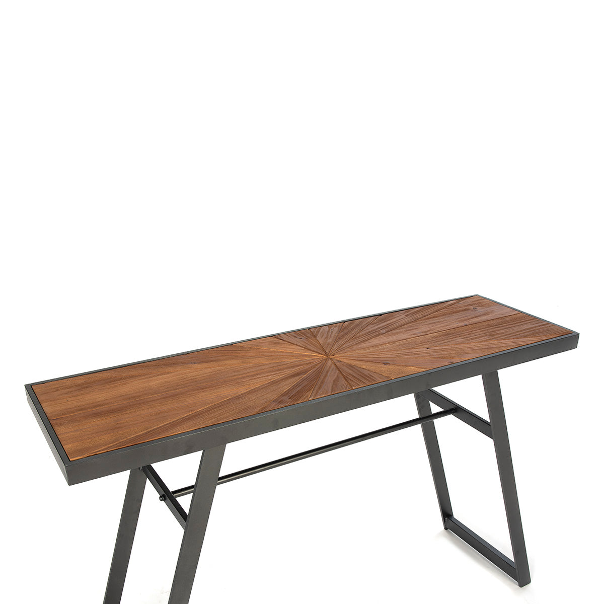 Consola din Lemn Masic cu Suport Metal Negru Thai Natura