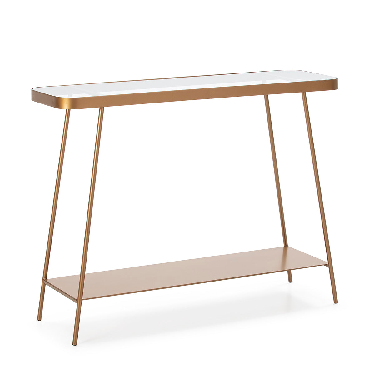 Comoda Console din Sticla Metal cu Finisaj Auriu Thai Natura