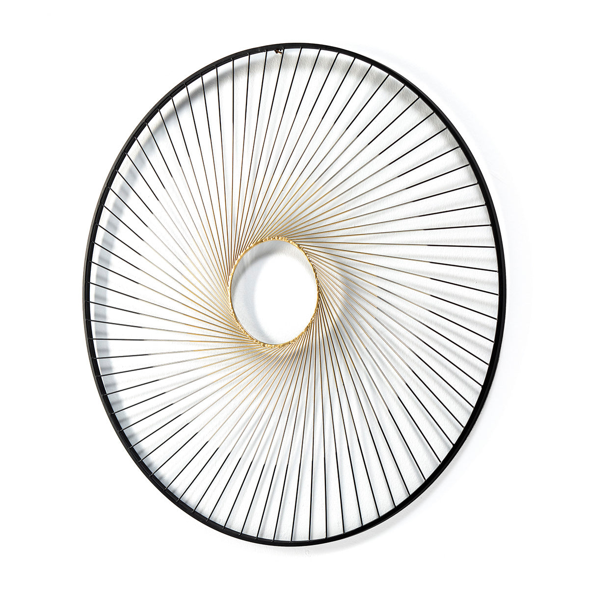 Sculptura Moderna din Metal Negru Auriu Thai Natura