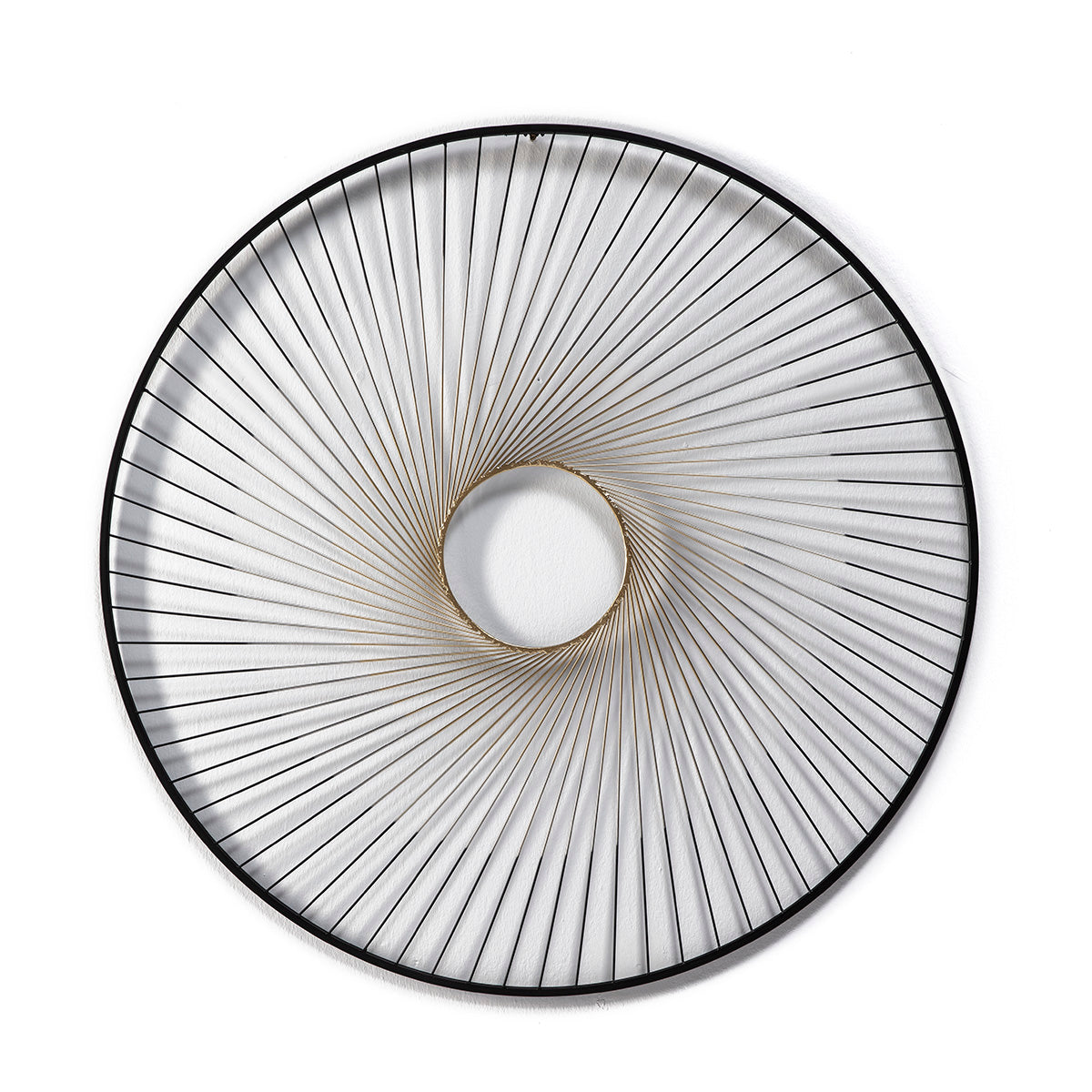 Sculptura Moderna din Metal Negru Auriu Thai Natura