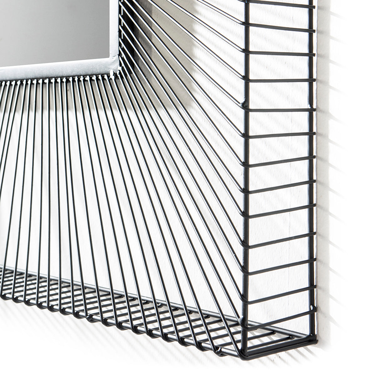 Oglinda Patrata din Sticla Metal Negru Thai Natura