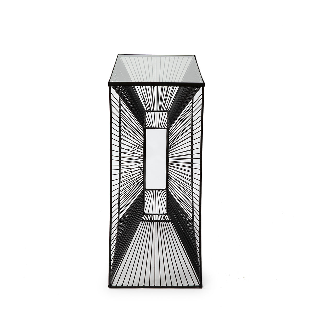 Consola Neagra din Sticla Metal Thai Natura