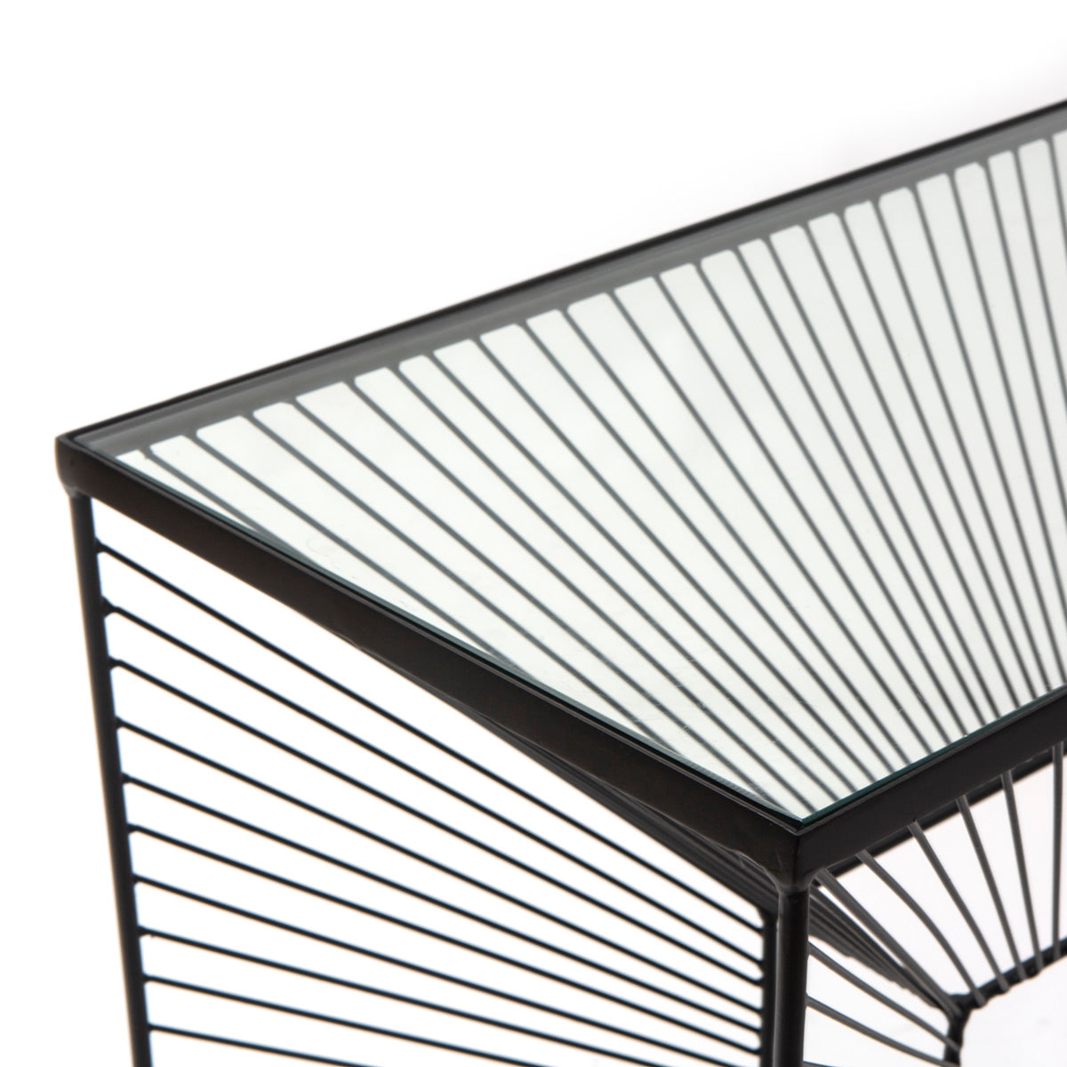 Consola Neagra din Sticla Metal Thai Natura