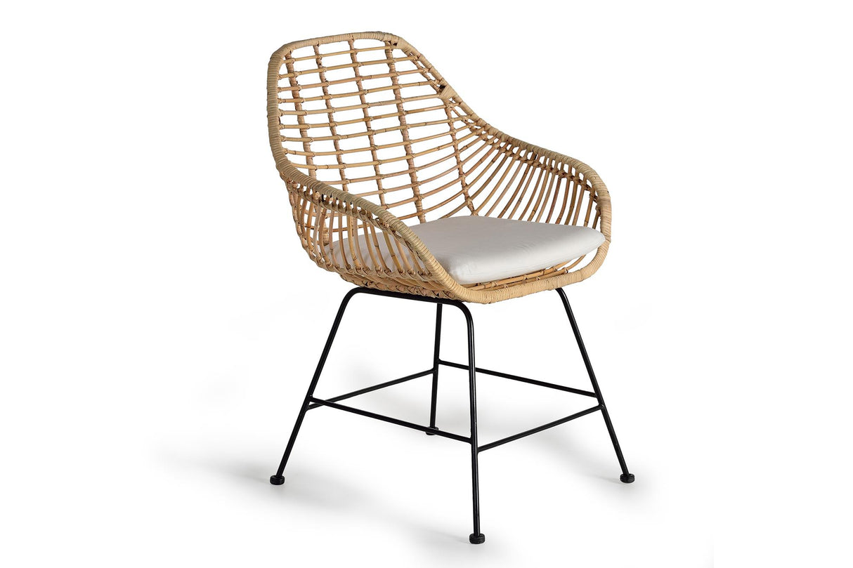 Set 2 Scaune din Ratan si Metal pentru Orice Decor Modern Giner y Colomer
