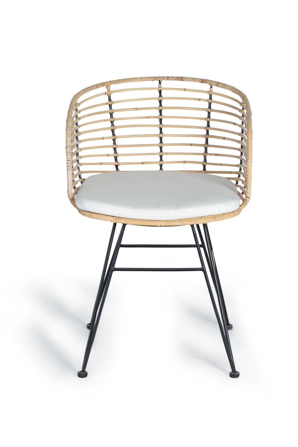 Set 2 Scaune din Ratan si Metal cu Perna Inclusa Giner y Colomer