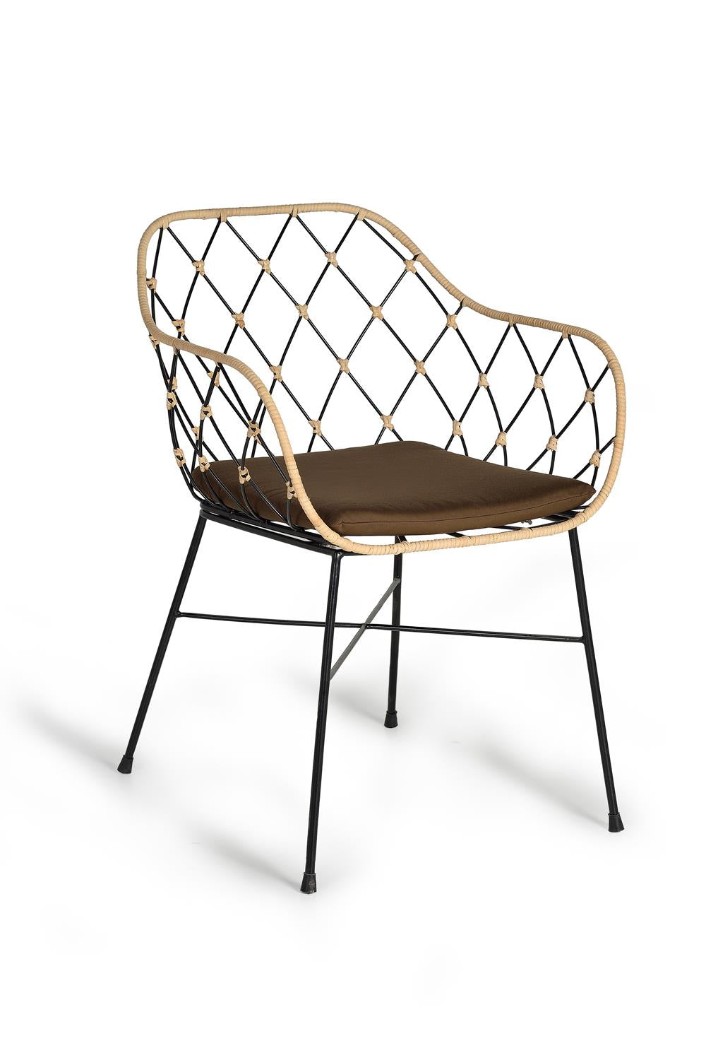 Set 2 Scaune din Ratan si Metal cu Perna Inclusa Giner y Colomer