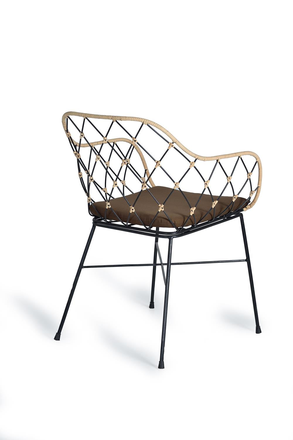 Set 2 Scaune din Ratan si Metal cu Perna Inclusa Giner y Colomer