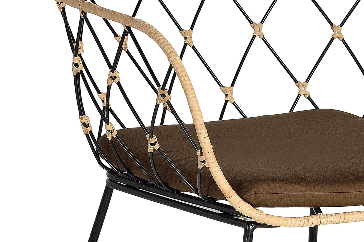 Set 2 Scaune din Ratan si Metal cu Perna Inclusa Giner y Colomer