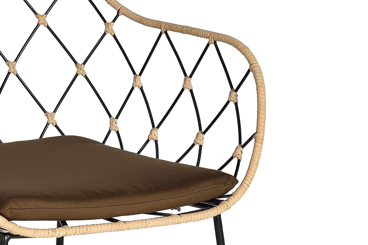 Set 2 Scaune din Ratan si Metal cu Perna Inclusa Giner y Colomer