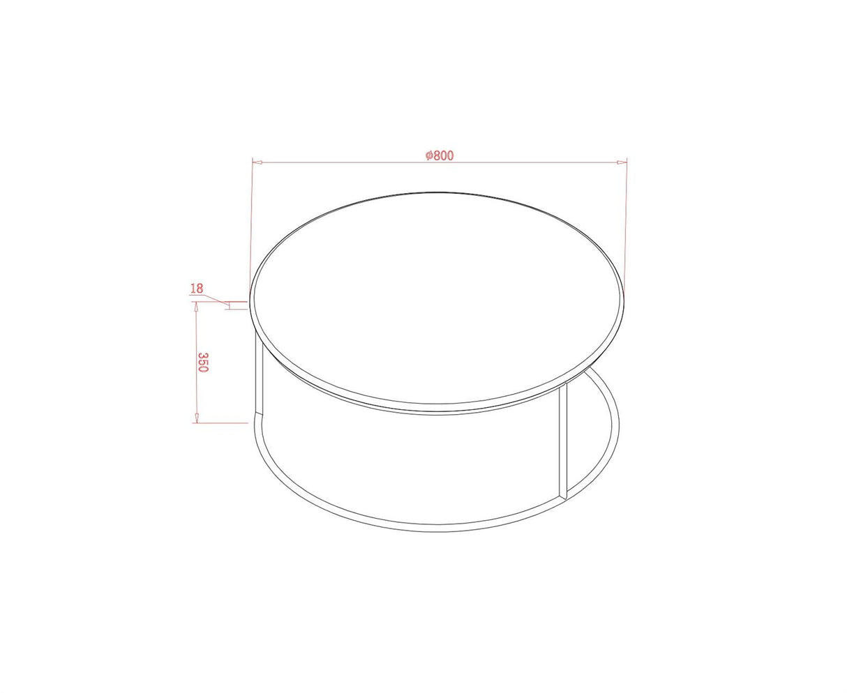 Masa de Cafea Verde cu Picioare Aurii Livin Hill
