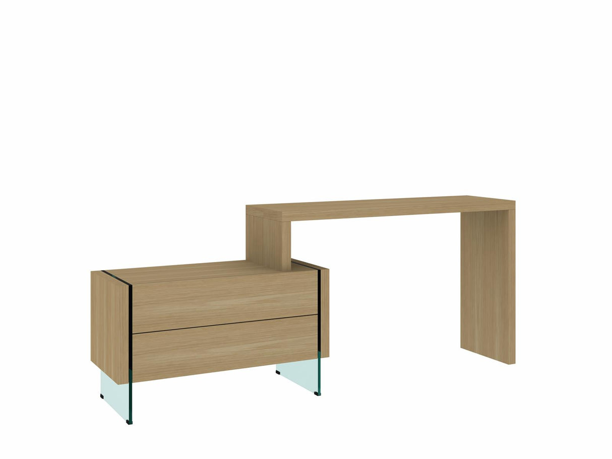 Birou Lido Stejar cu Picioare din Sticla Securizata Livin Hill