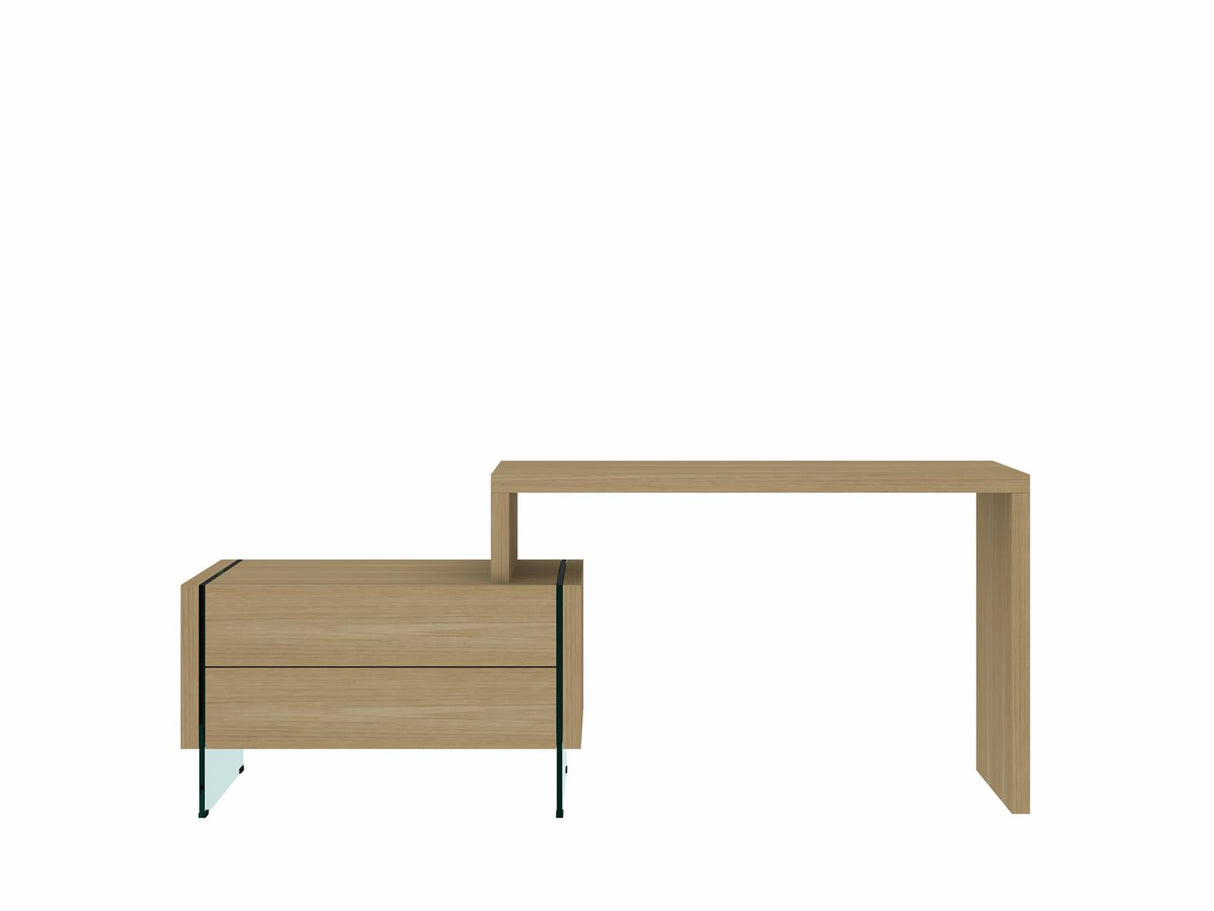 Birou Lido Stejar cu Picioare din Sticla Securizata Livin Hill