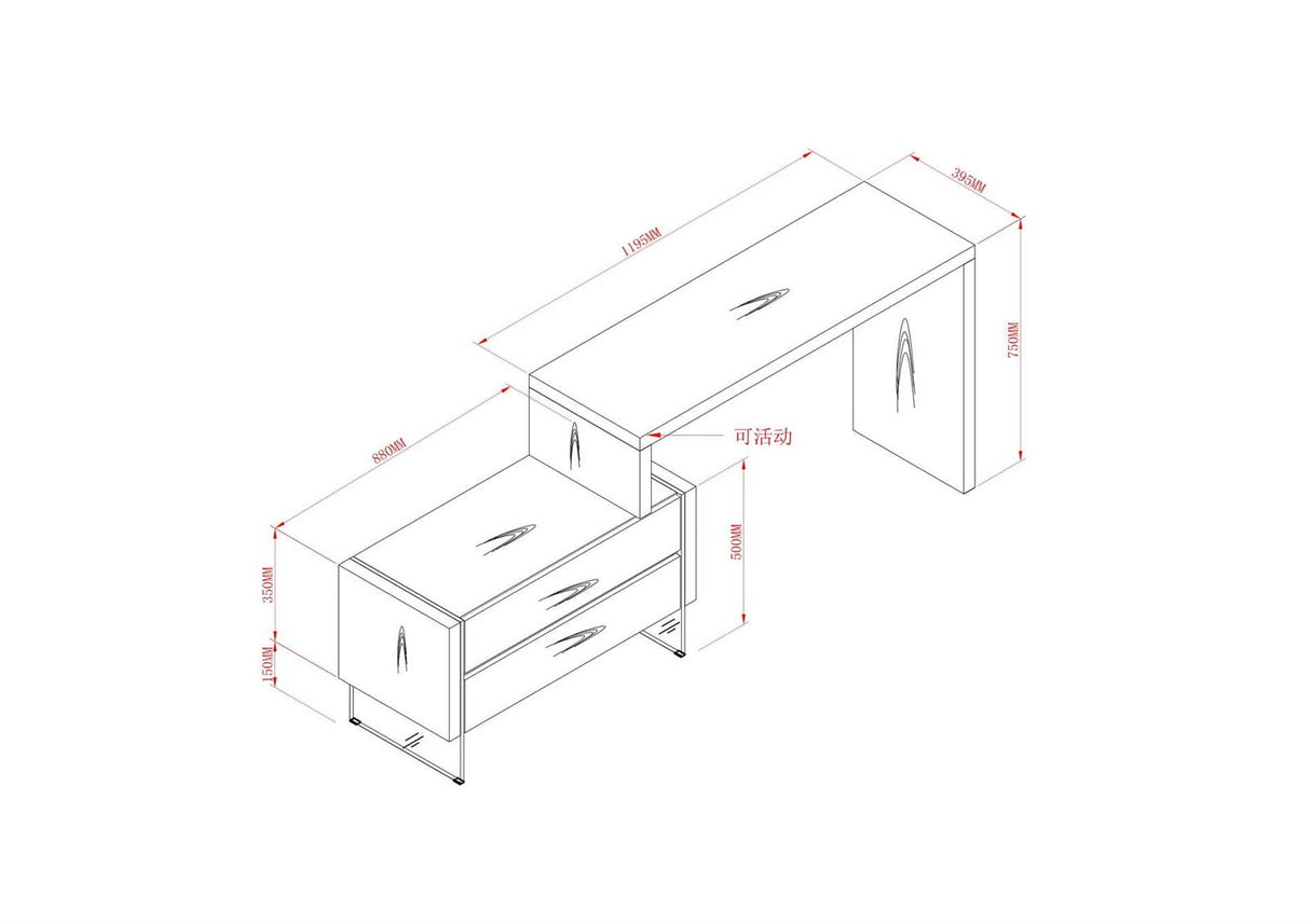 Birou Lido Stejar cu Picioare din Sticla Securizata Livin Hill