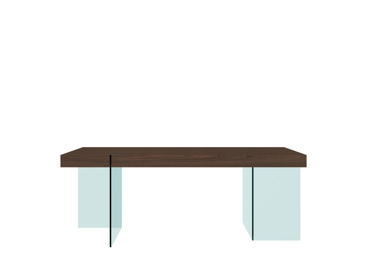 Masa din Lemn de Nuc cu Picioare din Sticla Securizata Livin Hill