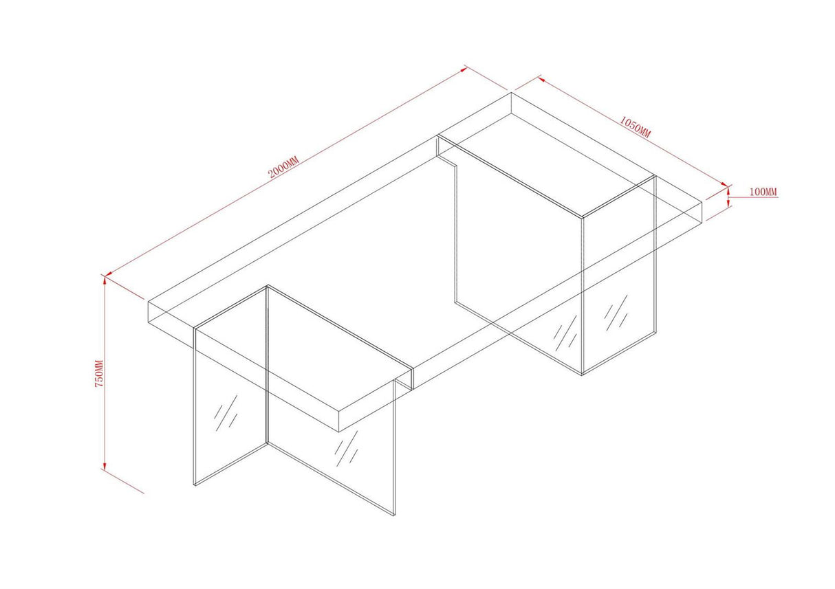 Masa din Lemn de Nuc cu Picioare din Sticla Securizata Livin Hill