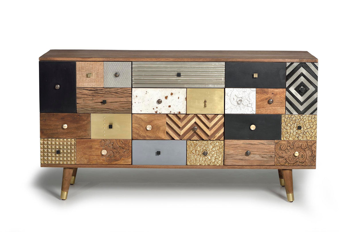 Comoda din Lemn de Mango cu 2 Usi si 4 Sertare Giner y Colomer