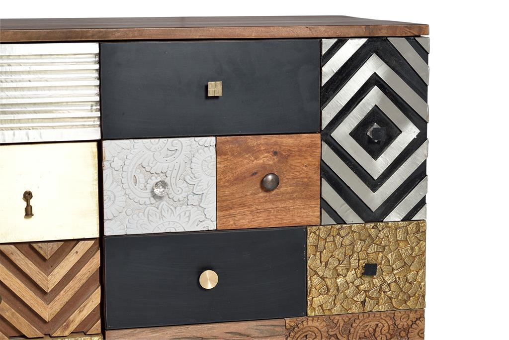 Comoda din Lemn de Mango cu 2 Usi si 4 Sertare Giner y Colomer