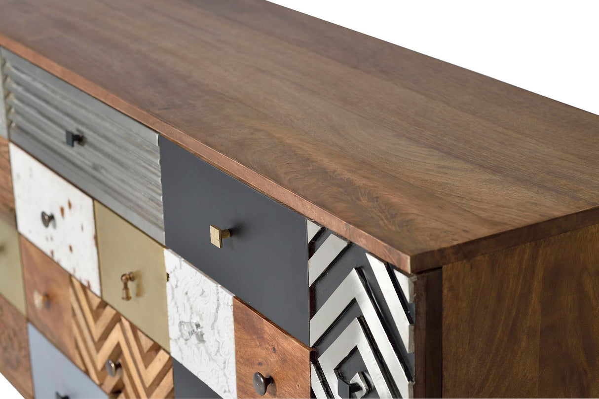 Comoda din Lemn de Mango cu 2 Usi si 4 Sertare Giner y Colomer