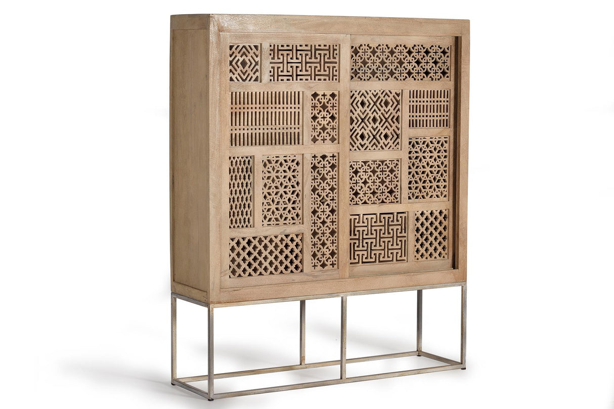 Dulap cu Usi Glisante din Lemn de Tek si Baza Metalica Giner y Colomer