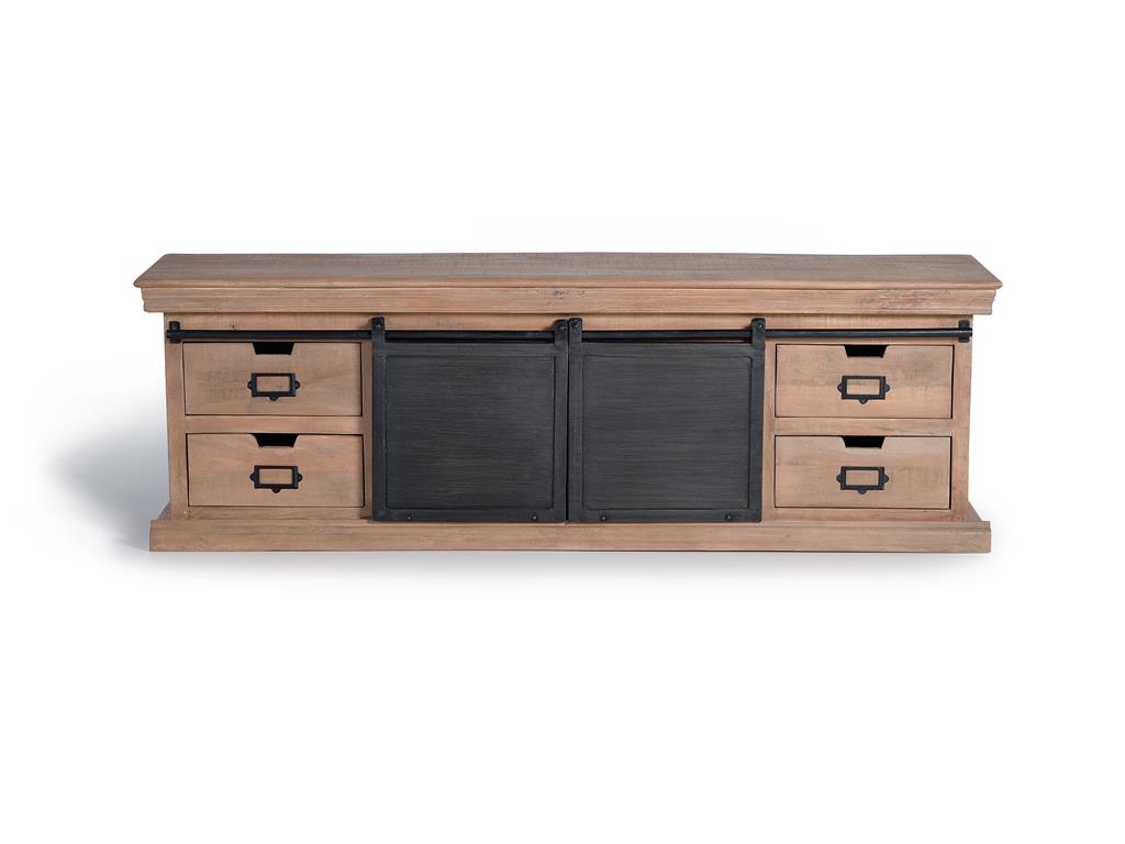 Comoda TV din Lemn de Mango cu Usi Metalice Giner y Colomer