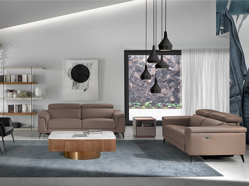 Canapea cu trei locuri din piele de vaca Angel Cerda