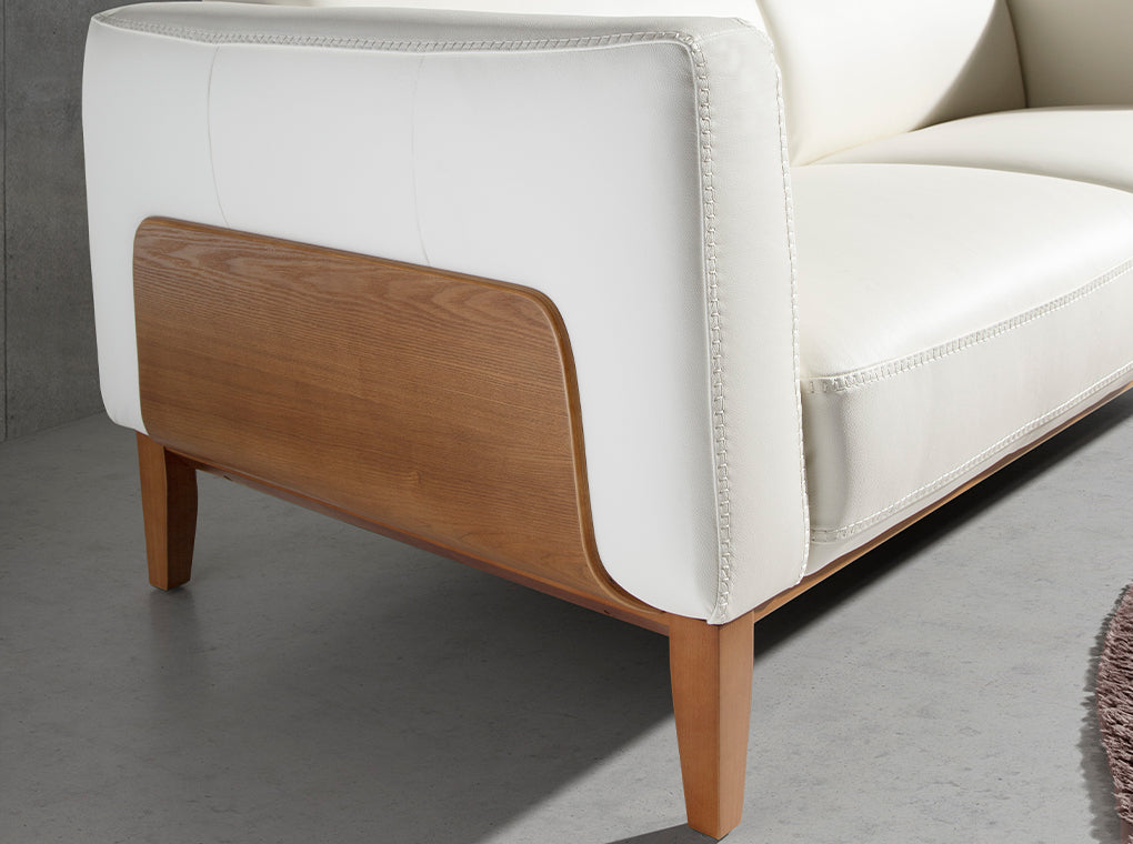 Canapea de Design Modern Tapitata cu Piele Alba Angel Cerda