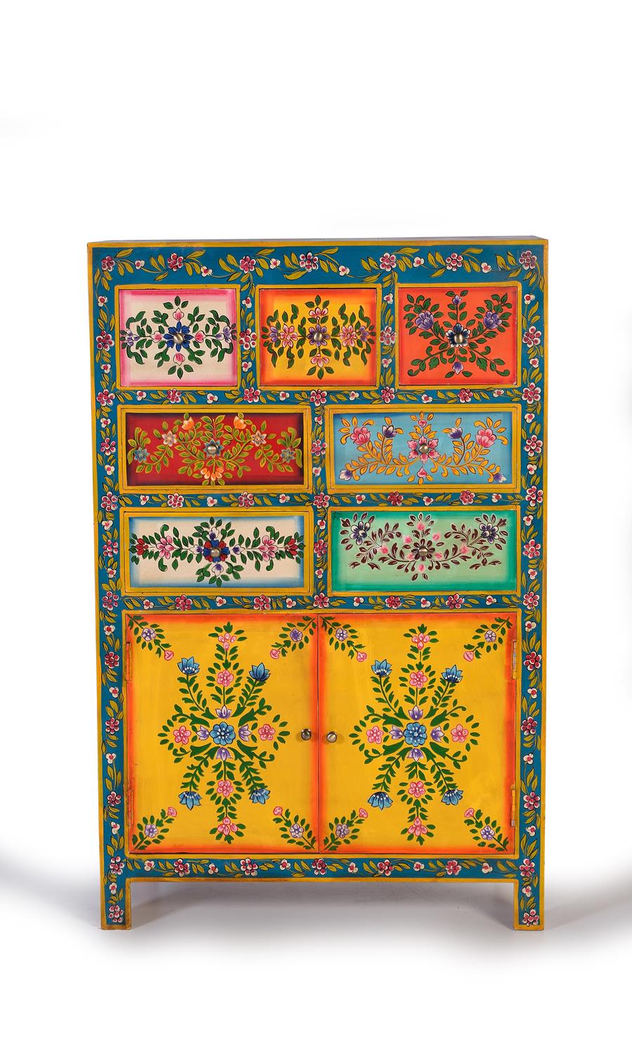 Dulap din Lemn de Mango cu Detalii Pictate Manual Giner y Colomer