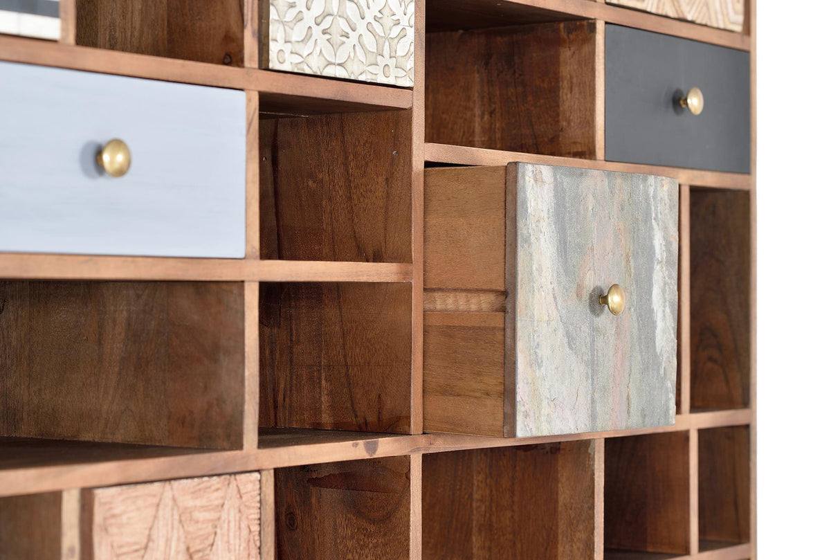 Biblioteca din Lemn de Mango cu Detalii din Bronz si Piele Giner y Colomer