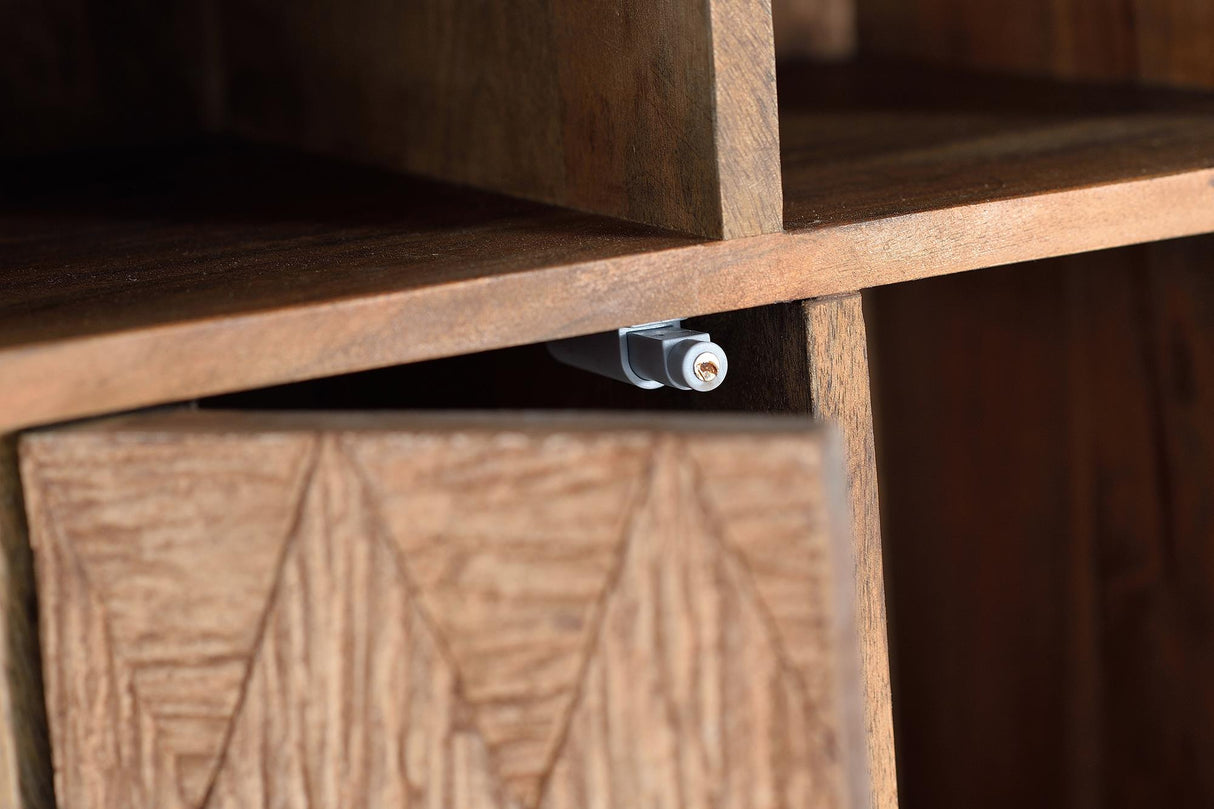 Biblioteca din Lemn de Mango cu Detalii din Bronz si Piele Giner y Colomer