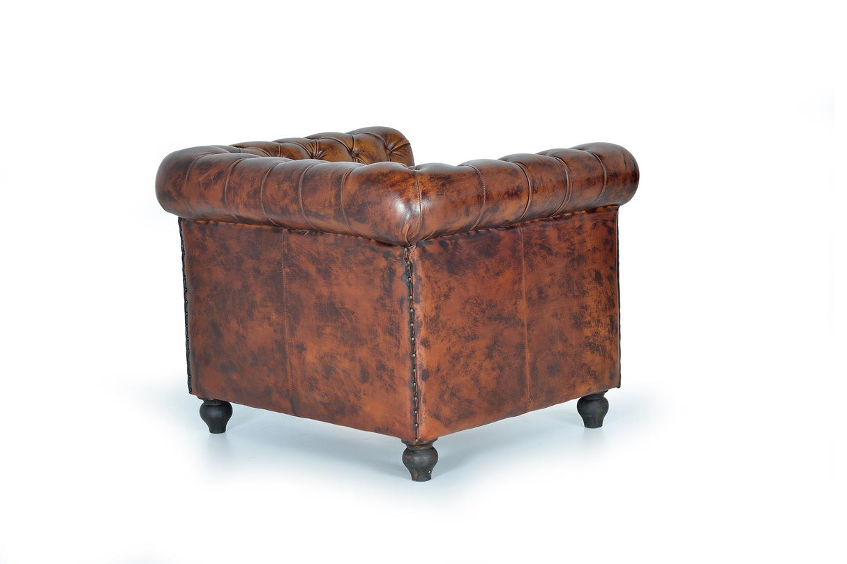 Fotoliu Chester Tapitat cu Piele de Inalta Calitate Giner y Colomer