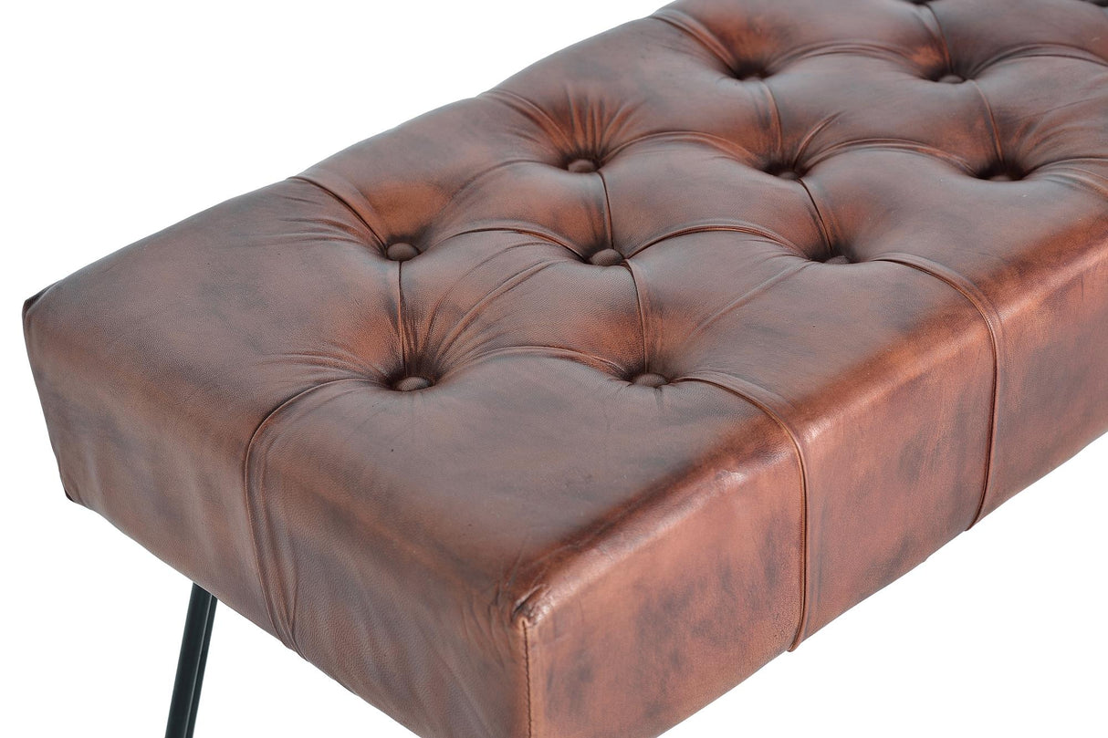 Banca din Piele cu Picioare Metalice Giner y Colomer