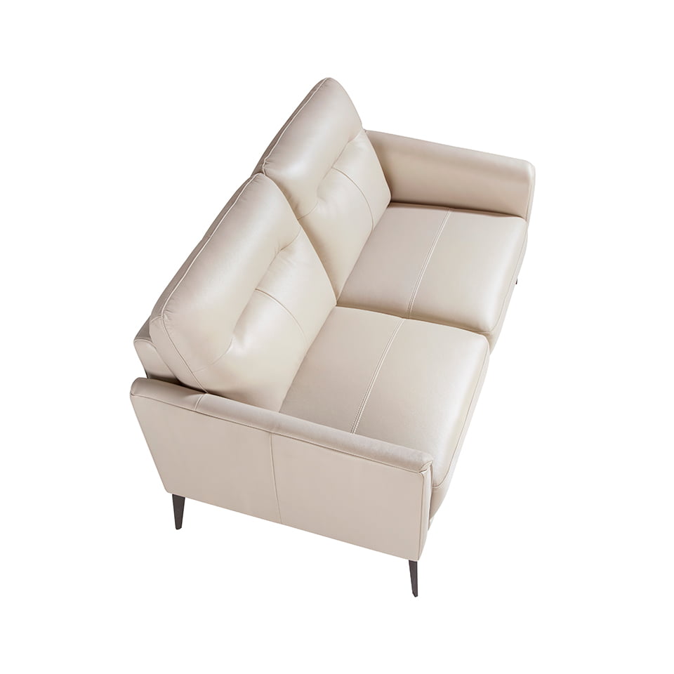 Canapea cu Doua Locuri Tapitata in Piele Gri-Taupe Angel Cerda