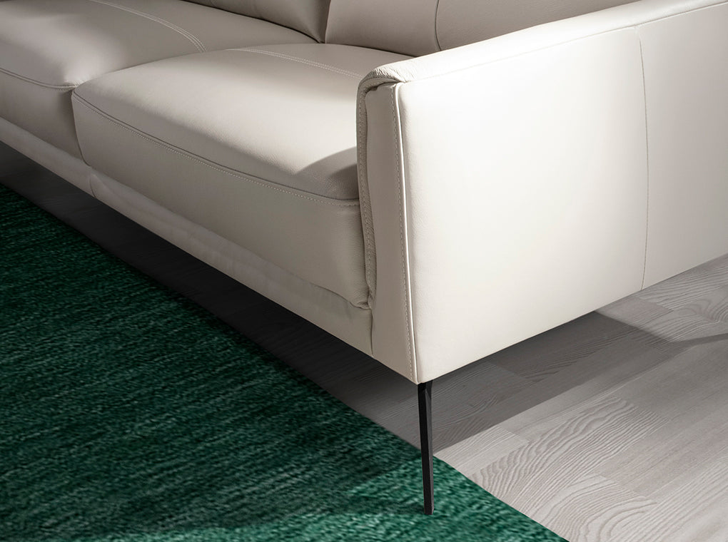 Canapea cu Doua Locuri Tapitata in Piele Gri-Taupe Angel Cerda