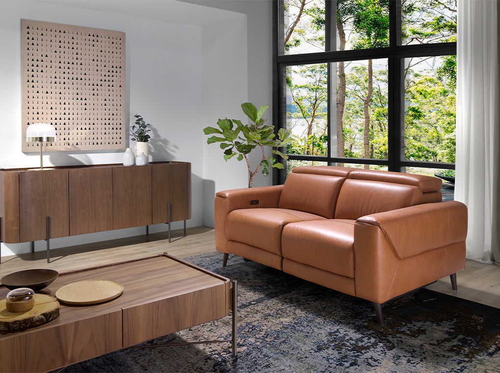 Canapea din Piele de Bivol Bufalo Maro cu Mecanisme de Relaxare Angel Cerda