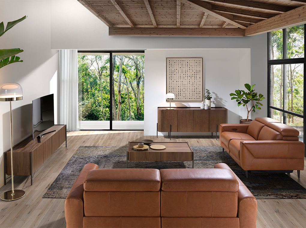 Canapea din Piele de Bivol Bufalo Maro cu Mecanisme de Relaxare Angel Cerda