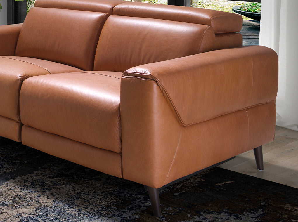 Canapea din Piele de Bivol Bufalo Maro cu Mecanisme de Relaxare Angel Cerda