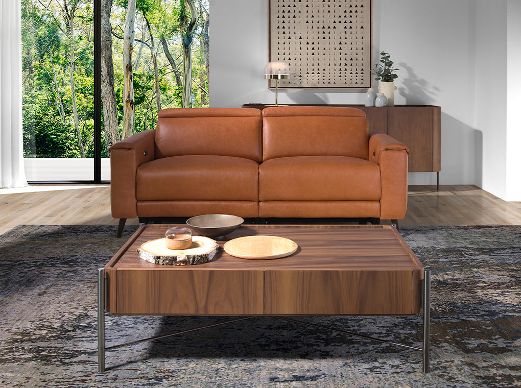 Canapea din Piele de Bivol Bufalo Maro cu Mecanisme de Relaxare Angel Cerda