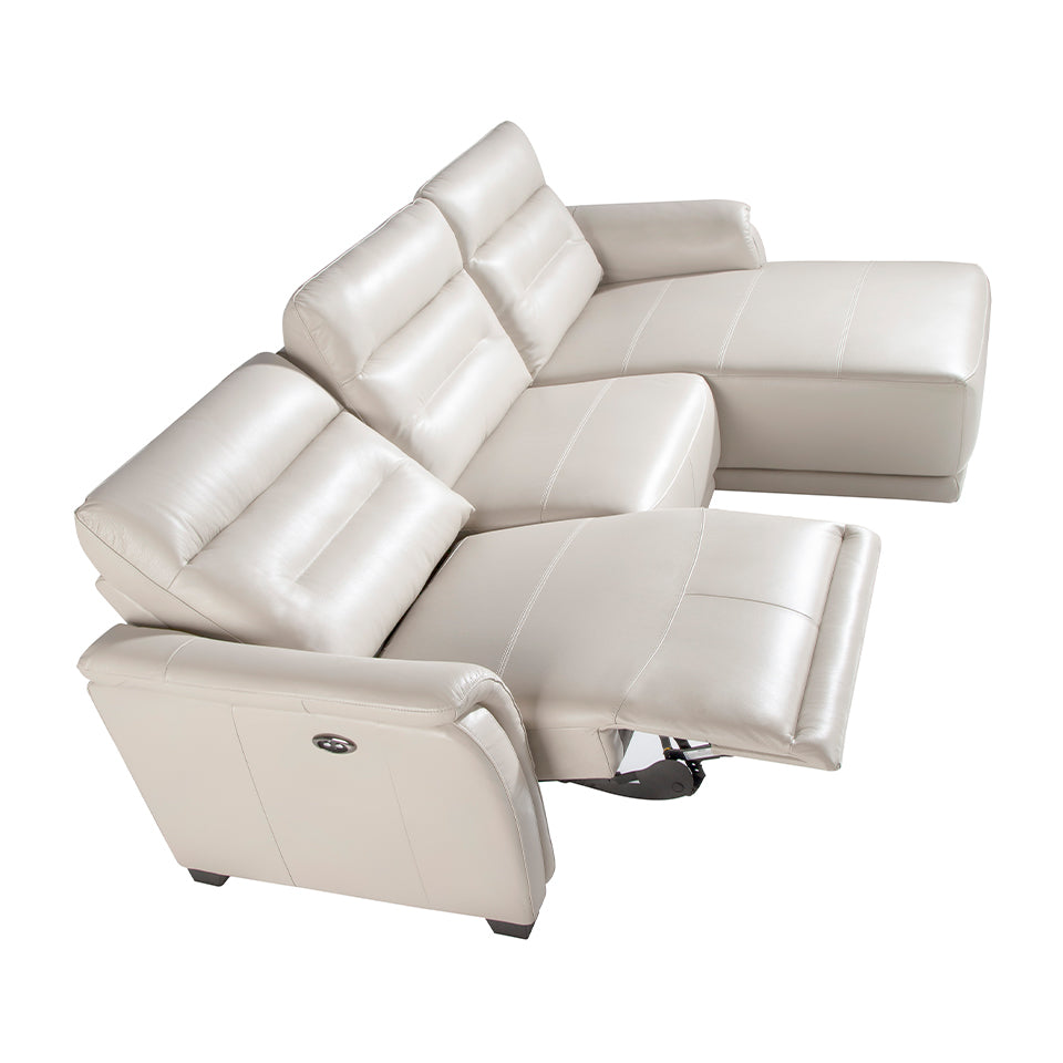 Canapea Chaise Longue Colt Stanga din Piele cu Mecanism de Relaxare Angel Cerda