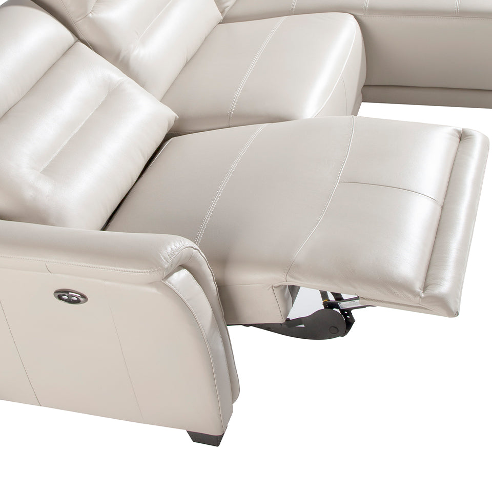 Canapea Chaise Longue Colt Stanga din Piele cu Mecanism de Relaxare Angel Cerda