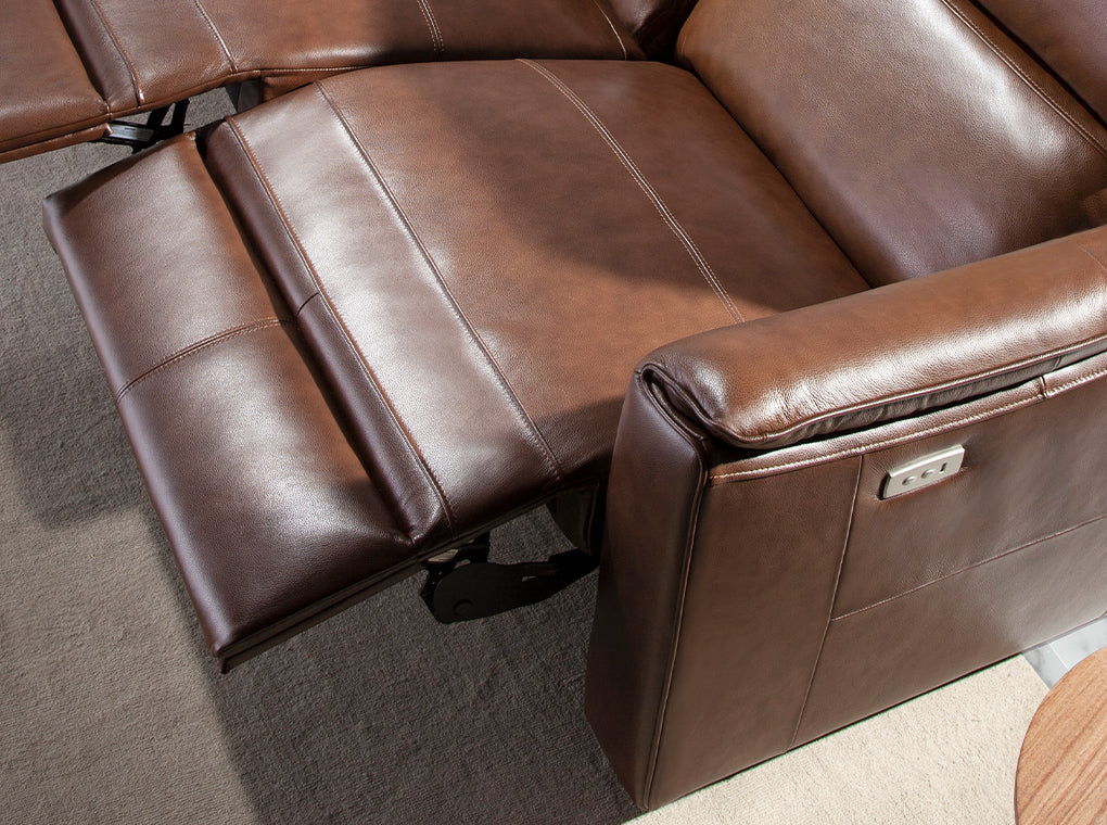 Canapea cu 3 locuri din Piele de Vaca cu Mecanism de Relaxare Angel Cerda