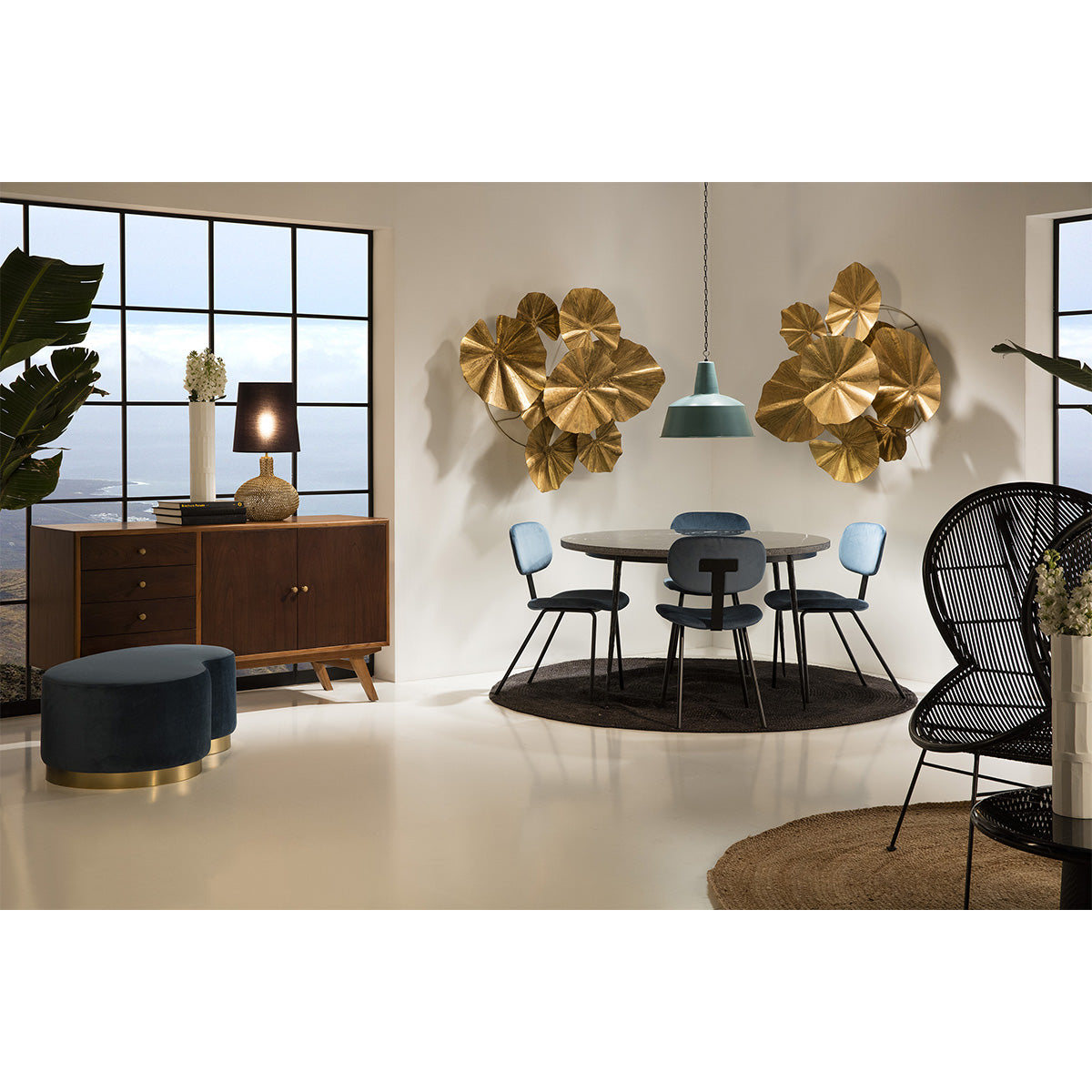 Lustra Metalica Albastra Alba Thai Natura