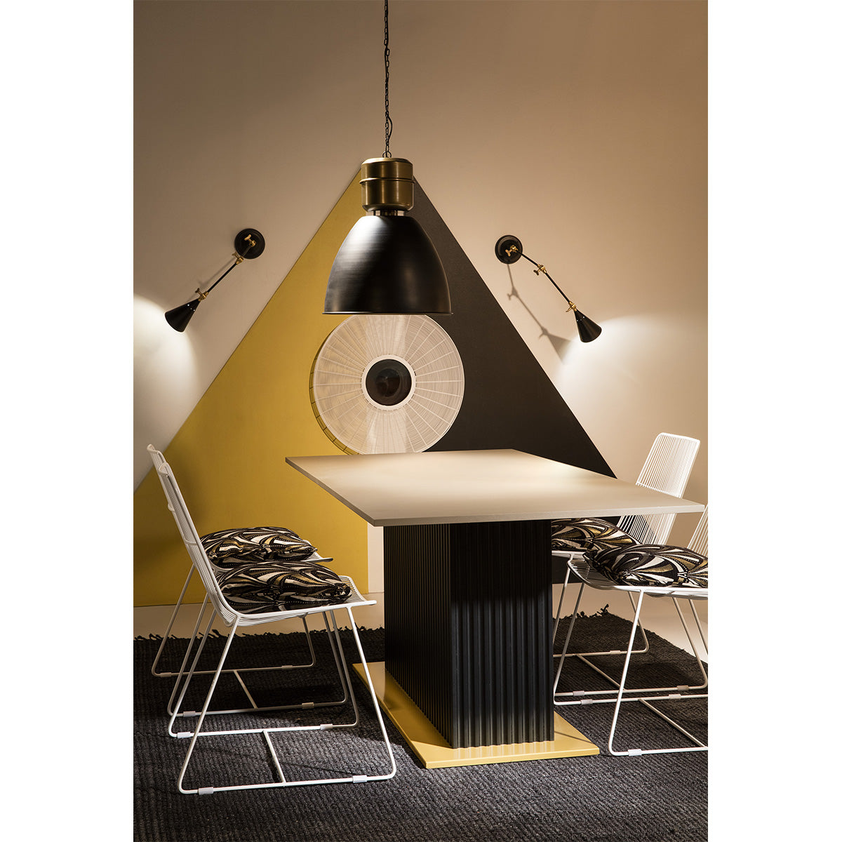 Lustra din Metal Auriu Negru Thai Natura