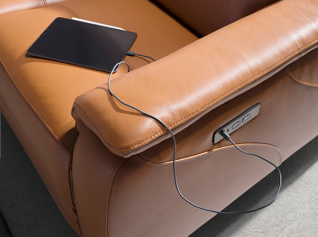 Canapea Relax de 2 Locuri din Piele Maro Angel Cerda